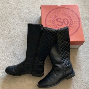 SO Black Boots Zipper, Buckle, Quilted Own Box 7